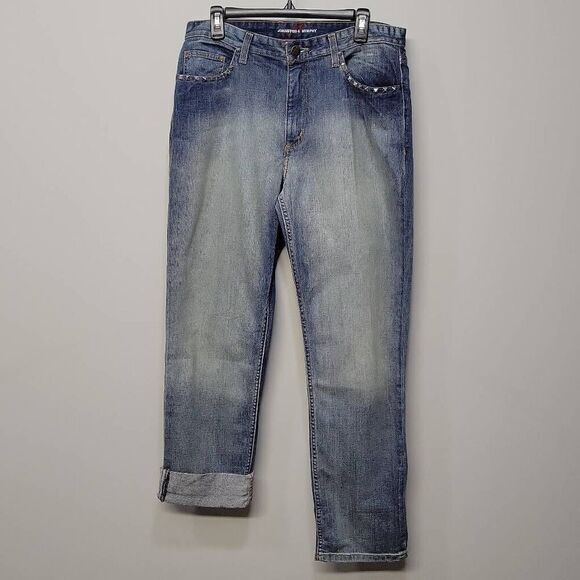 Johnston & Murphy Jeans 33x32 Medium Wash Rock Studs Limited Edition Regular Fit - Picture 1 of 12
